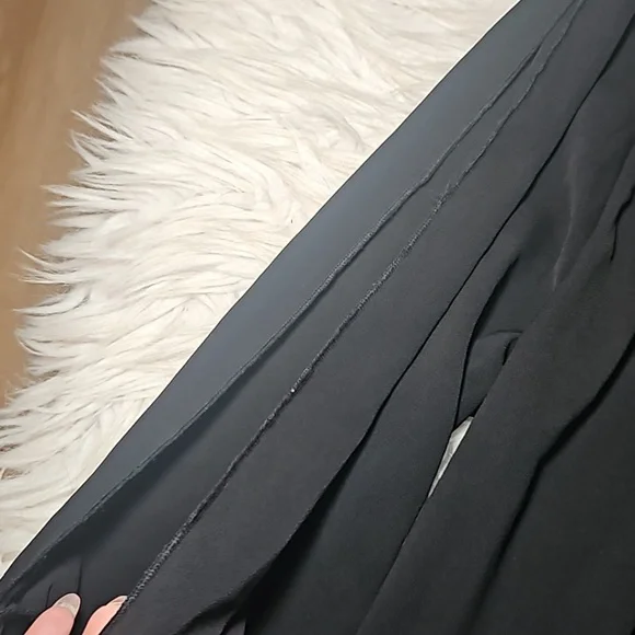 Tyche Black Flowy Split-Sleeve Sheer Top – Size Small - Picture 2 of 7